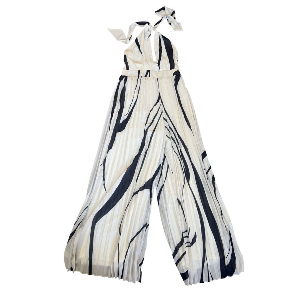 Fashion Nova Tropicana Jumpsuit Large NWT Halter Palazzo Wide Leg Cut Out Sexy - Picture 3 of 9